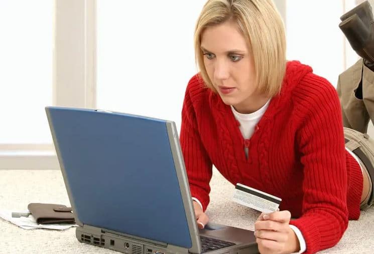 Woman reviewing credit report