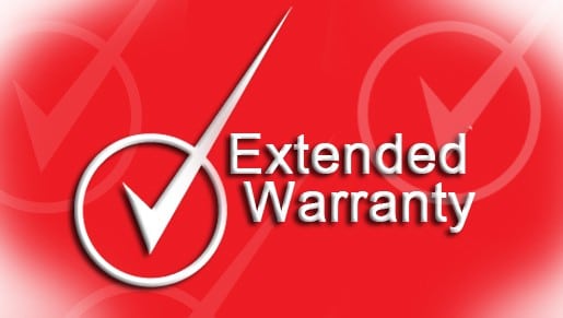 Should You Buy The Extra Warranty? red background white "extended warranty" with a checkmark